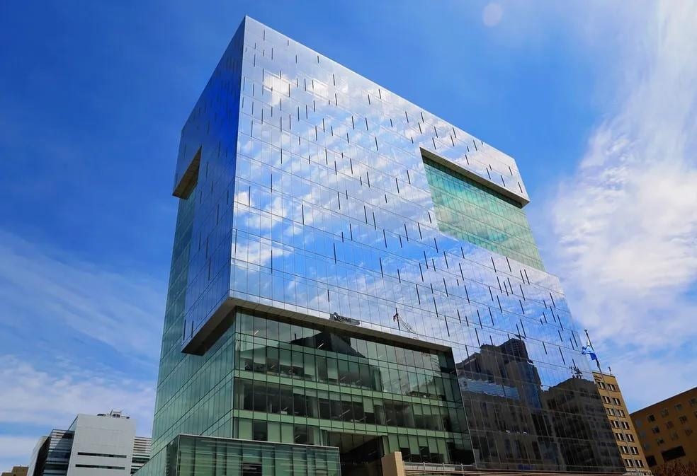 Modern glass office building